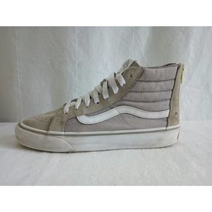 Vans Sk8-HI Green/Gray High Top Heel Zip Suede Canvas Sneakers Women 8/Men 6.5
